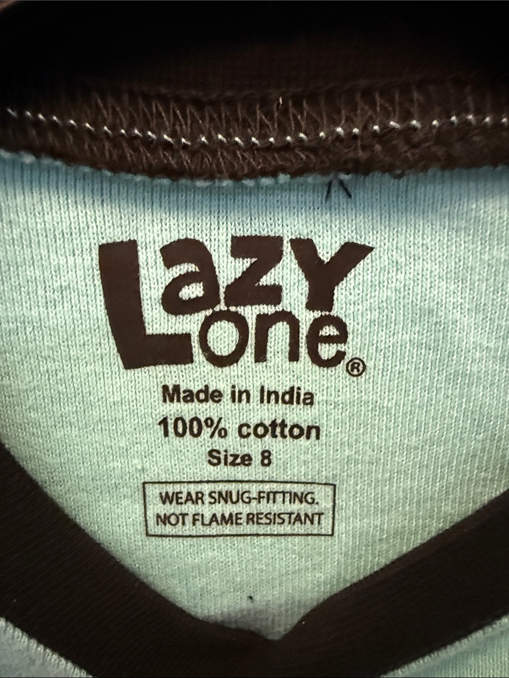 Lazy One Aqua & Black 'Fast Asleep' Sheep Kids Pajama Set - Picture 4 of 5